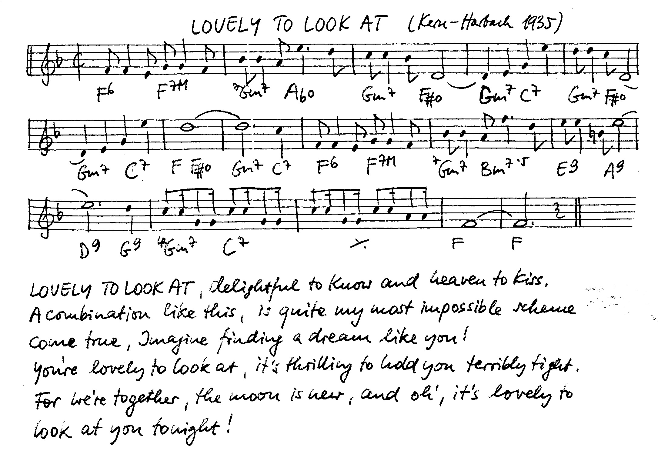 lovely to look at leadsheet – book us for your next 20s or gatsby event